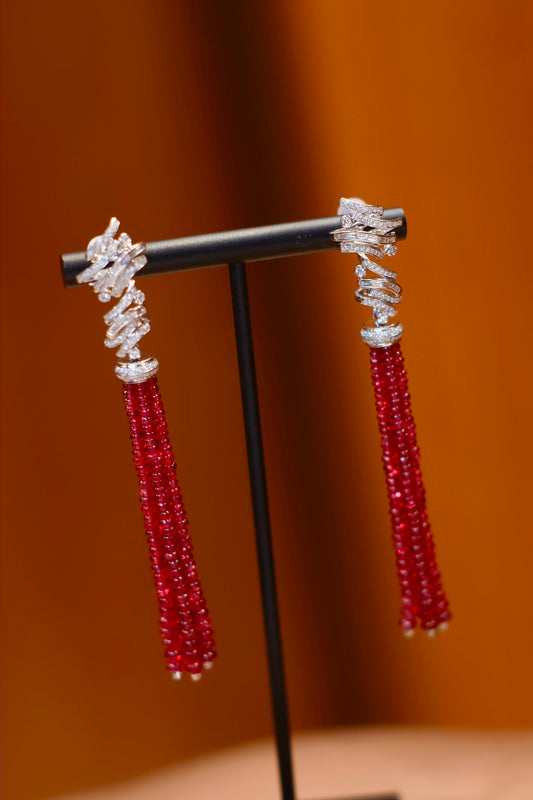 Unheated Myanmar Spinel Earrings - Exquisite Jewelry with Ruby-like Hue