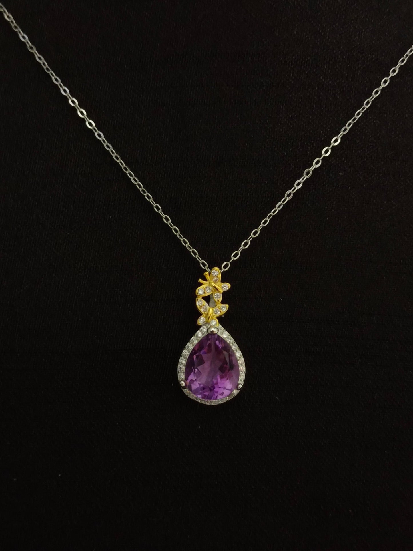 Natural Amethyst Drop Pendant - Elegant Jewelry for Graceful You