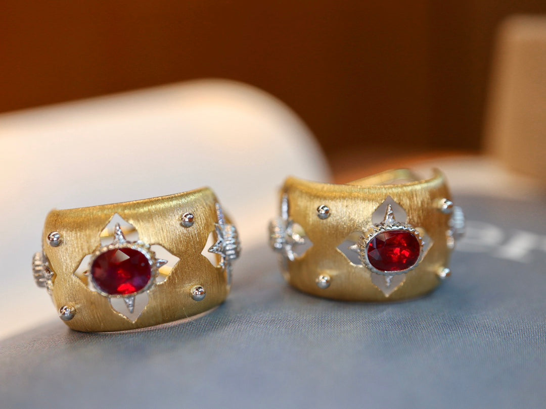 Buccellati-Style Ruby Ear Clips Jewelry