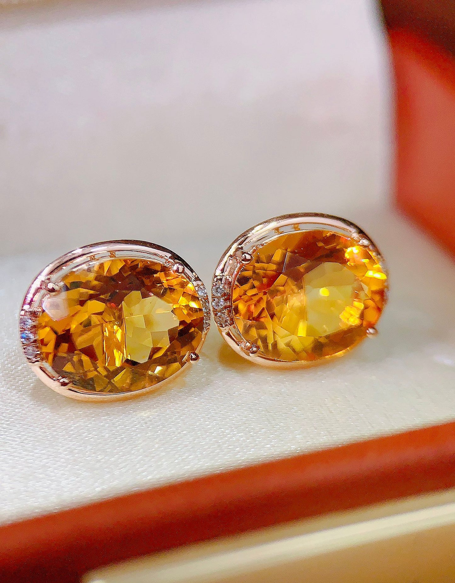 New Arrival: Sunstone of Prosperity - Yellow Citrine Earrings in 18k Gold with Diamonds