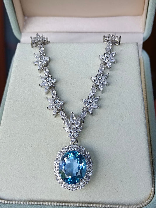 Exquisite Natural Topaz Jewelry with Sterling Silver Embedding