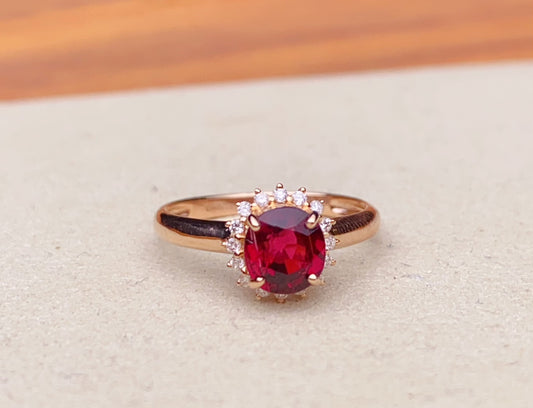 Exquisite Red Tourmaline Ring - A Symbol of Good Fortune and Vitality