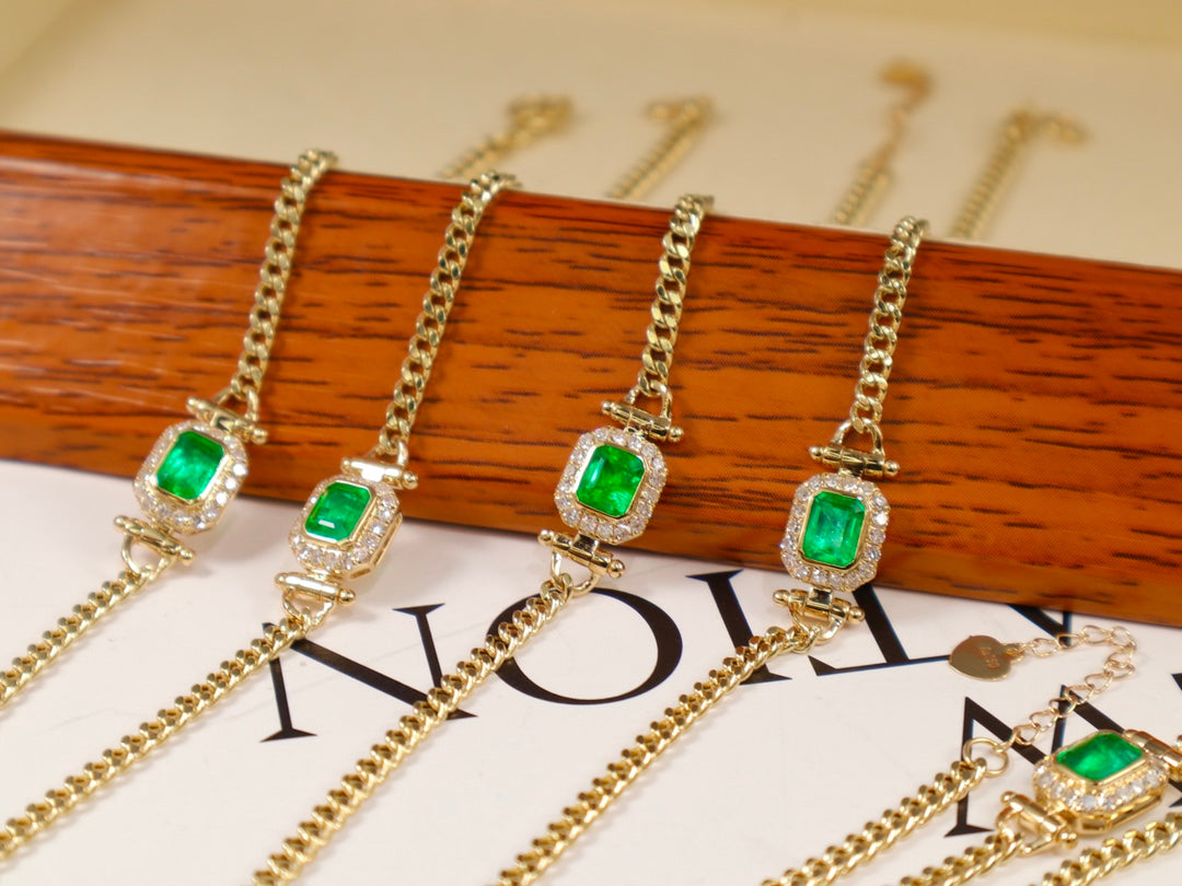 Panjshir Emerald Cuban Bracelet - Exquisite Jewelry Piece