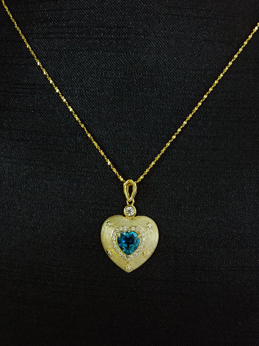 Natural Topaz Heart Pendant Jewelry - A Sparkling Delight