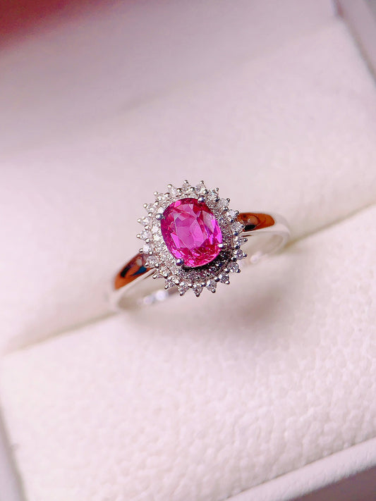 Elegant Ruby Ring with Diamond Accents - Fine Jewelry