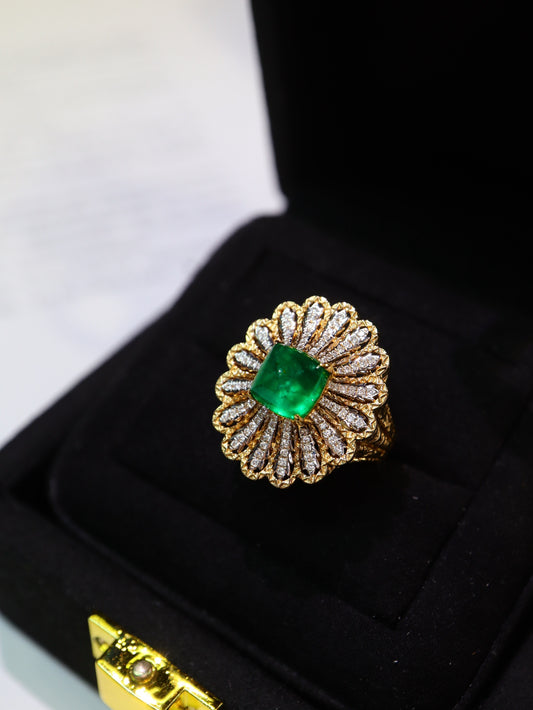 Swat Sugar Tower Emerald Design Ring - Unique Handcrafted Jewelry