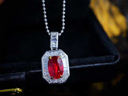 Pigeon's Blood Ruby Pendant - Unheated Gemstone Jewelry