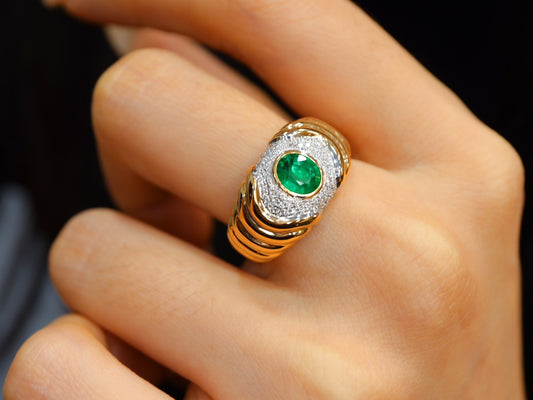 Vintage-Style Panjshir Emerald Ring - A Jewelry Treasure