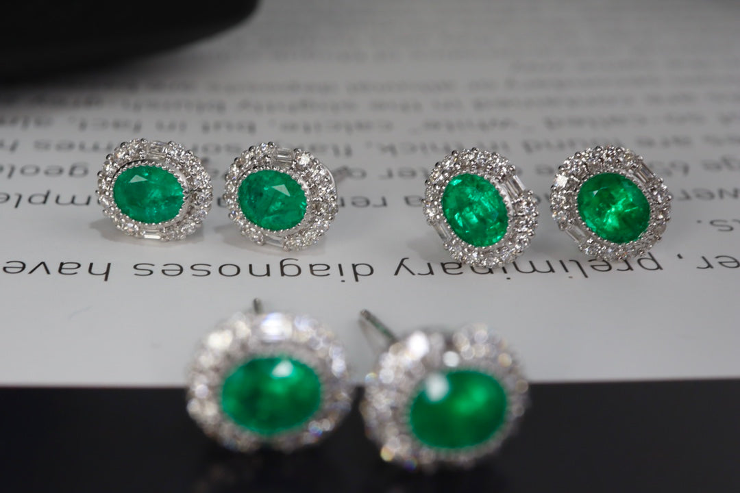 Panjshir Emerald Diamond Earrings - Elegant Daily Wear Jewelry