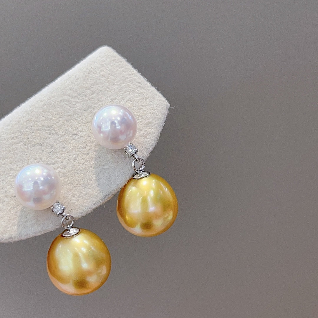 Exquisite Tea Gold & Akoya Pearl Jewelry