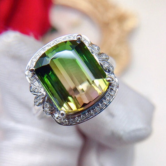 Luxury Jewelry - 18K Gold Natural Tourmaline Ring