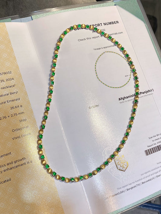 Chocker Fashion Set: Premium Panjshir Emerald Jewelry