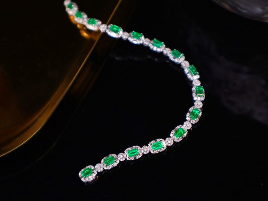 Panjshir Emerald Gemstone Bracelet - Premium沃顿绿Jewelry