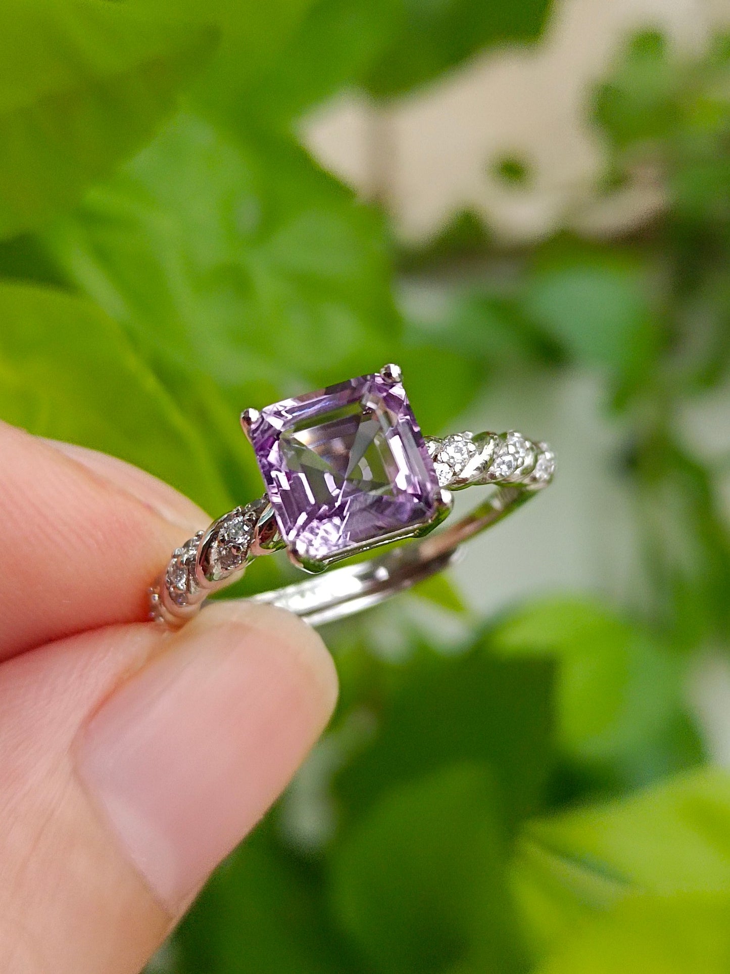 Cincin Amethyst Lavender Semulajadi - Barang Kemas Cantik untuk Romantik