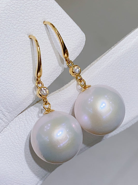 Luxury 18K Gold Diamond-Embedded Edison Pearl Jewelry