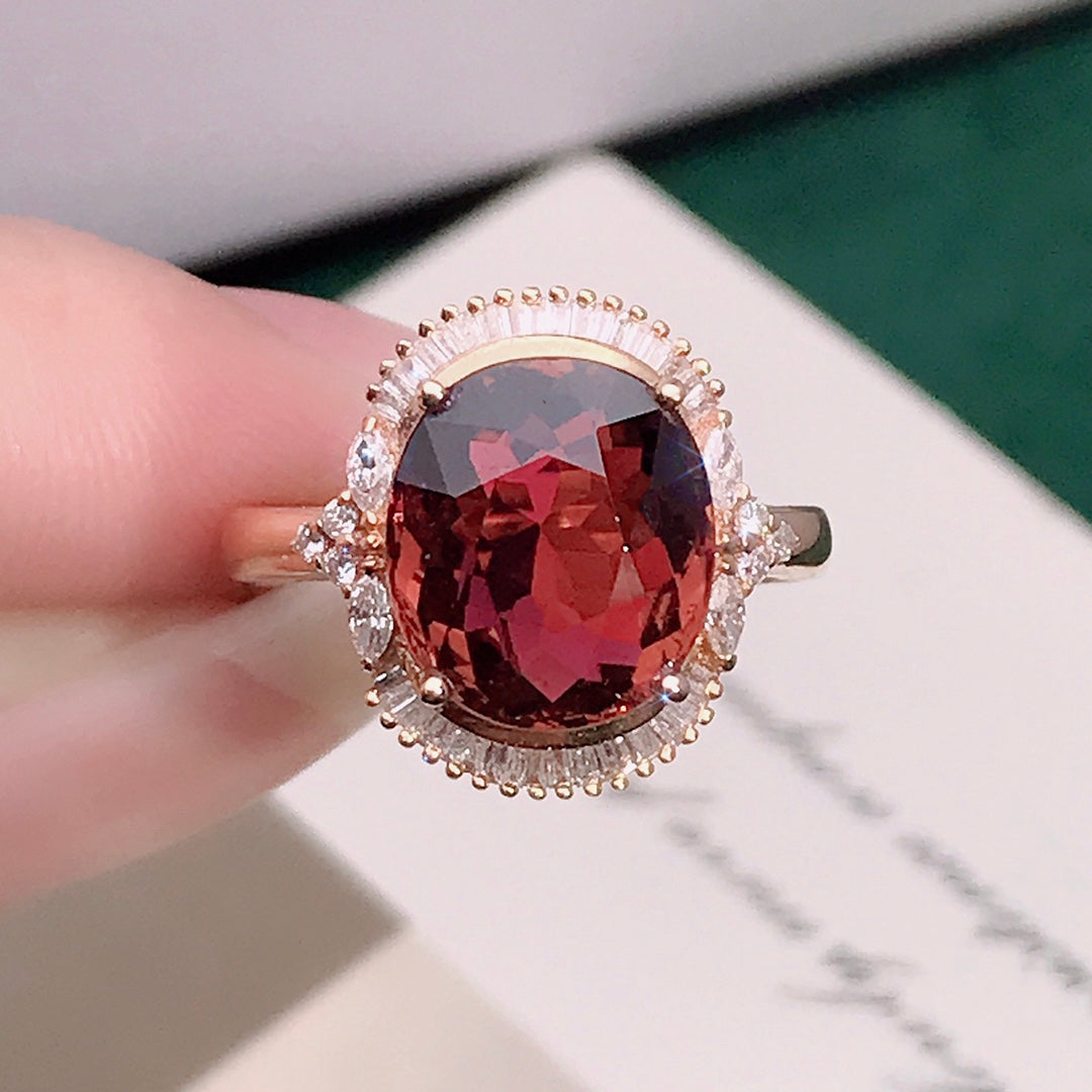 Elegant 18K Gold Natural Tourmaline Ring - A Jewelry Treasure to Cherish