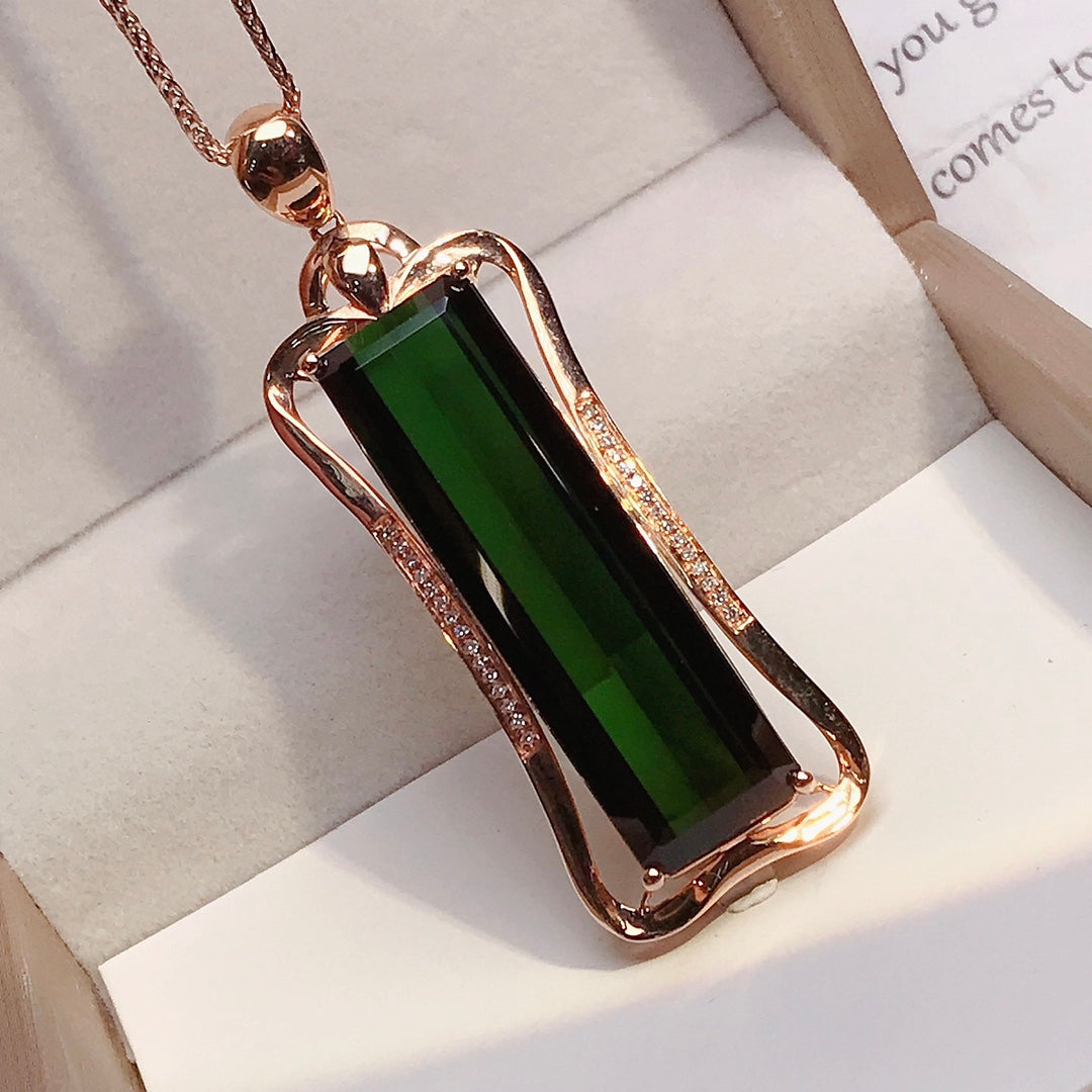 Exquisite Natural Tourmaline Pendant - A Must-Have Jewelry