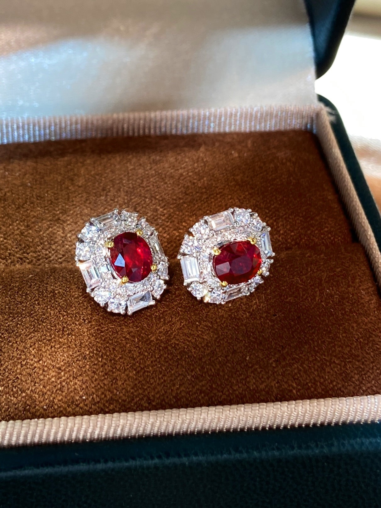 Unheated Pigeon's Blood Red Ruby Earrings - Premium Jewelry