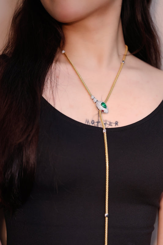 Versatile Serpentine Long Necklace - A Jewelry Masterpiece