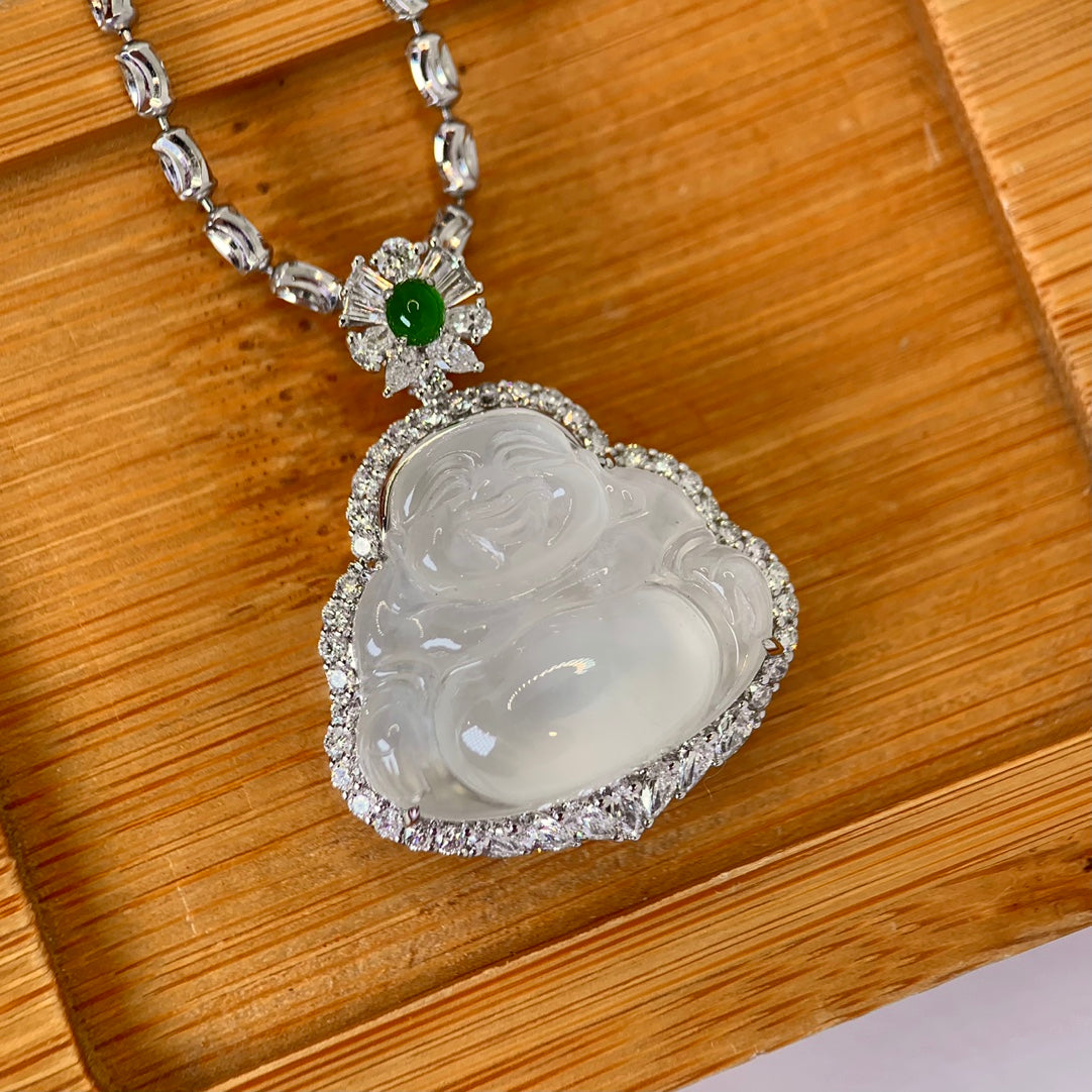 Ice Jade Buddha Pendant - Exquisite Jewelry Craftsmanship