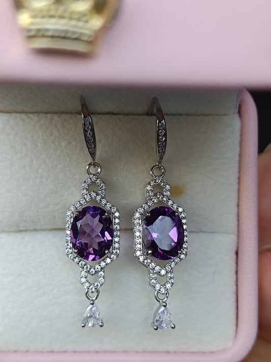 Elegant Natural Amethyst Earrings - A Touch of Enchantment to Your Jewelry Collection