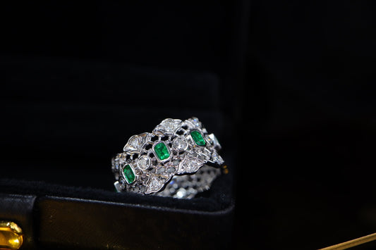 Panjshir Emerald Full Eternity Ring - Exquisite Jewelry Piece