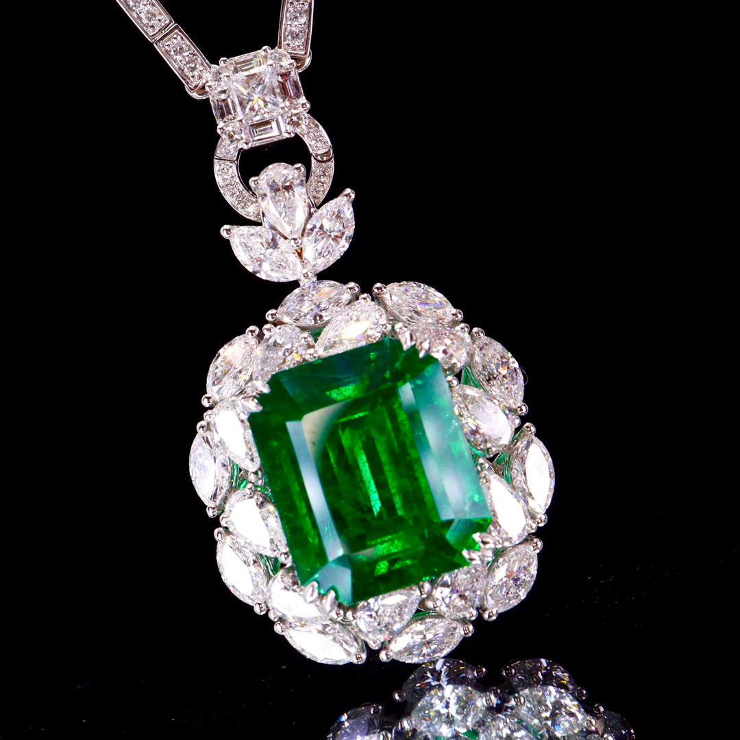 Jewelry Marvel: Collector's Grade Large Carat Vivid Green Watsonian Emerald Pendant