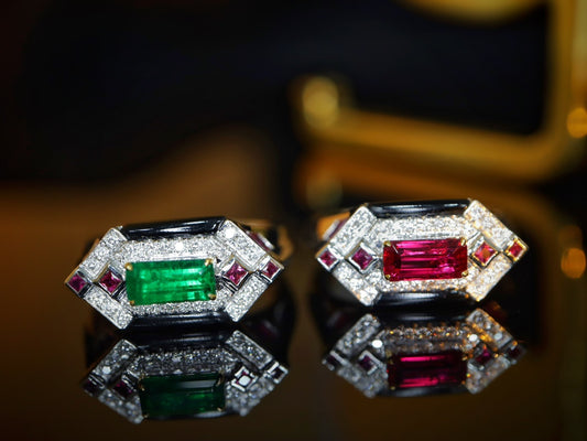 Art Deco Inspired Heavy Craftsmanship Ring - Luxury Jewelry