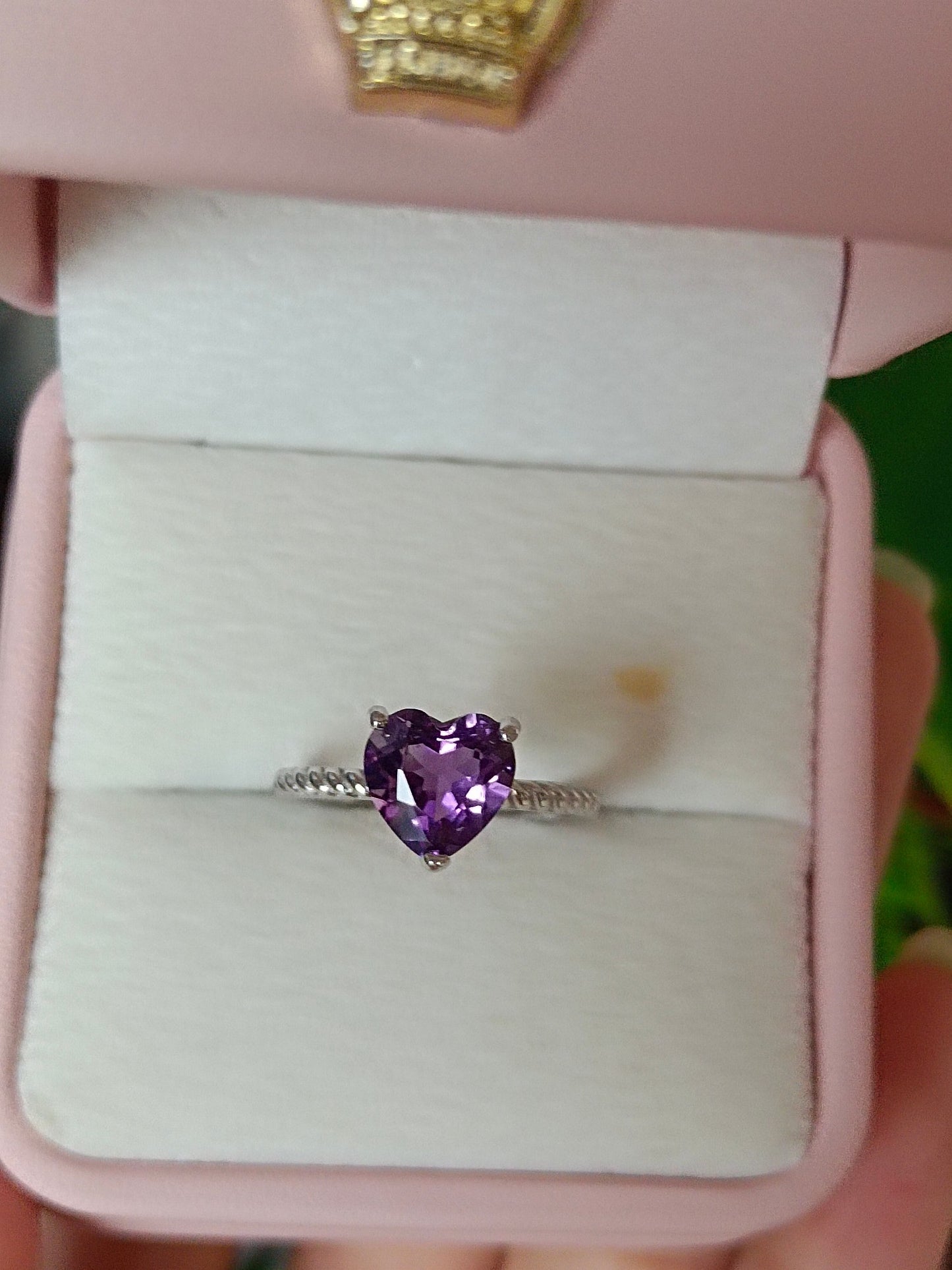 Mystic Purple Heart Ring - Natural Amethyst Jewelry