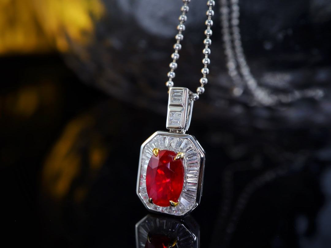 Pigeon's Blood Ruby Pendant - Unheated Gemstone Jewelry