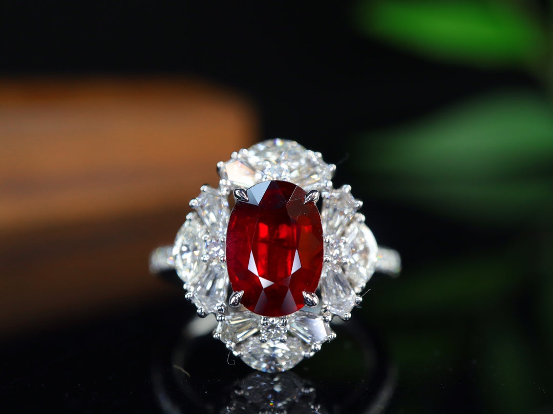 Unheated Pigeon's Blood Ruby Ring - Premium Jewelry Collection