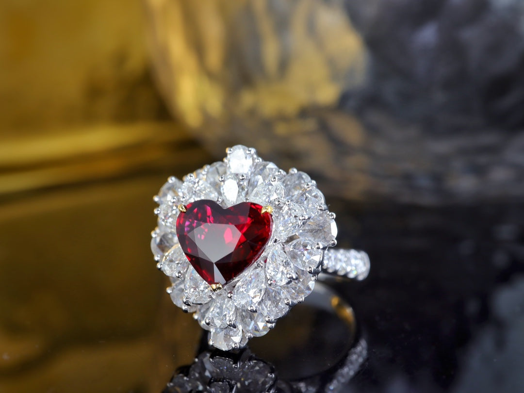 Collector's Grade 3-Carat Heart-Cut Ruby Pendant/Ring - Luxury Jewelry