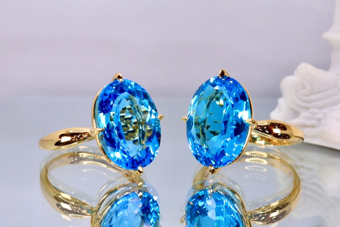 Exquisite Swiss Blue Topaz Ring - A Must-Have Jewelry Piece