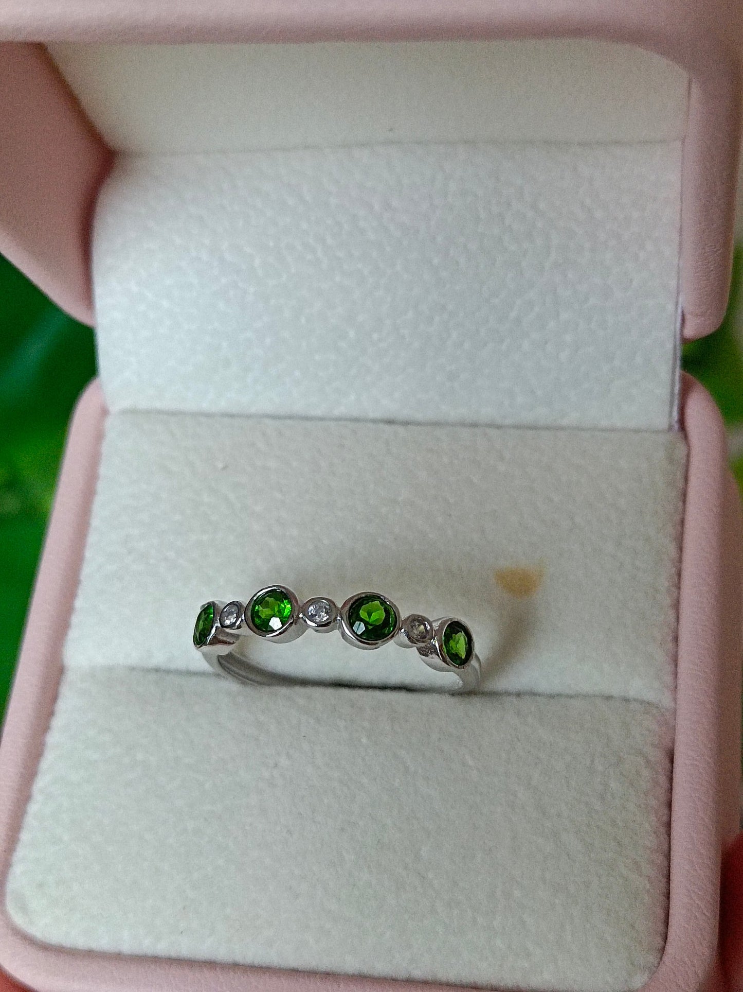 Natural Diopside Bubble Ring - Exquisite Jewelry Piece