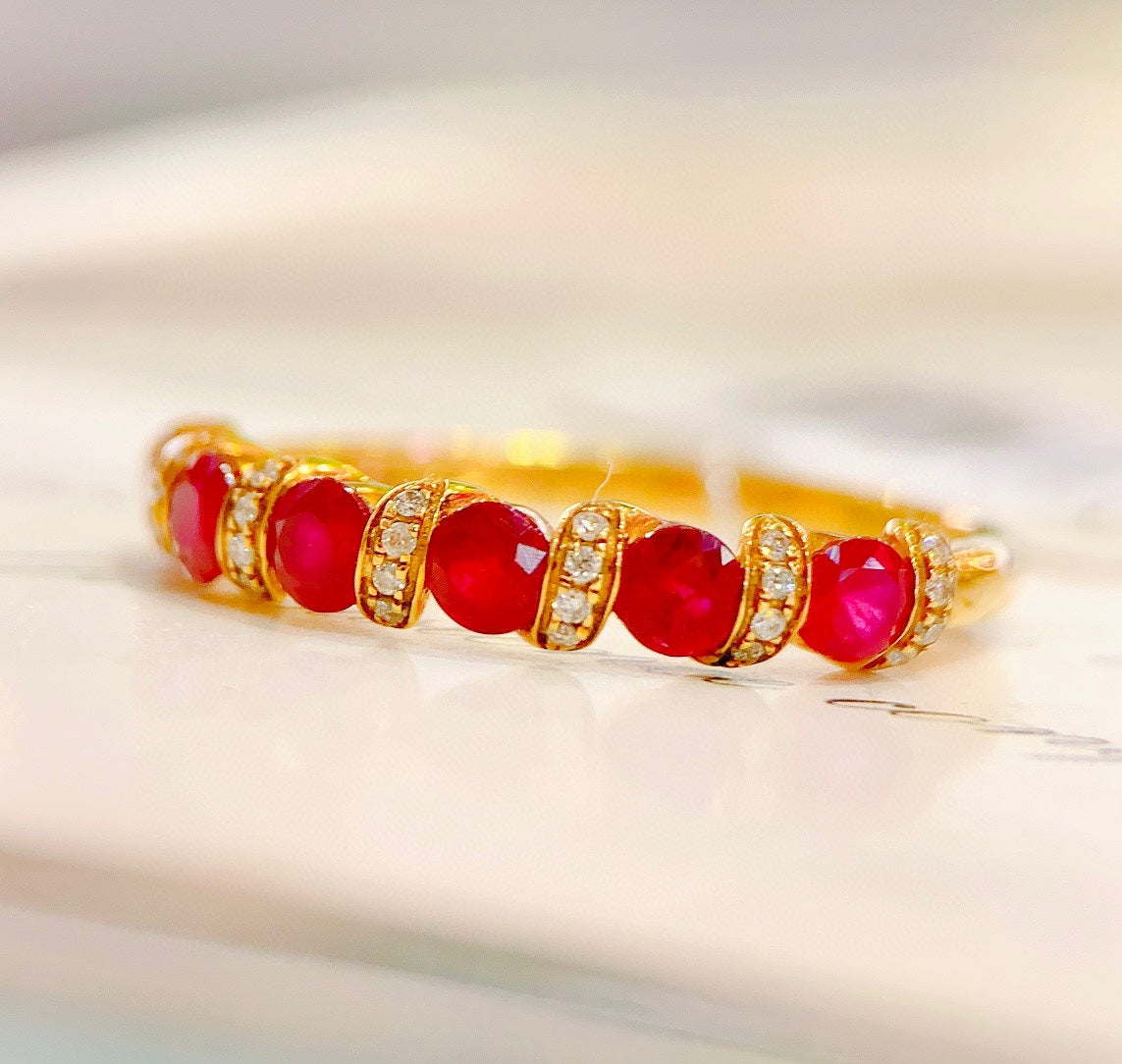 Enchanting 18K Gold Ruby Ring - A Summer's Love Letter in Jewelry