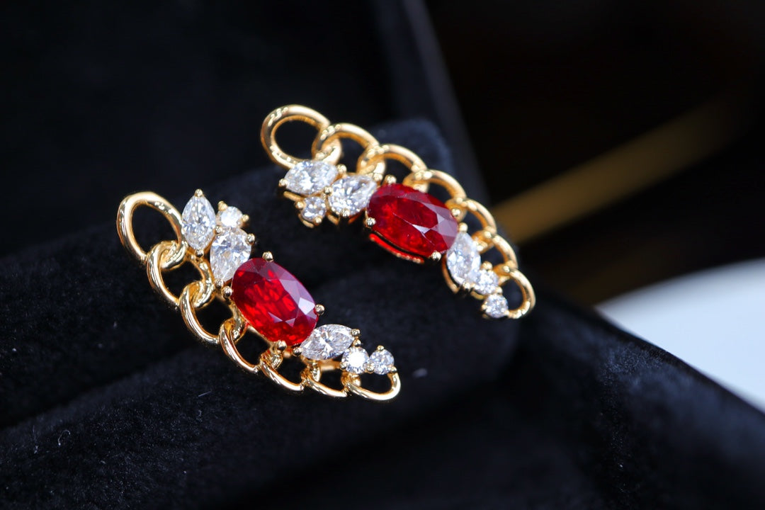 Minimalist Luxury Design Ruby Earrings - Exquisite Jewelry