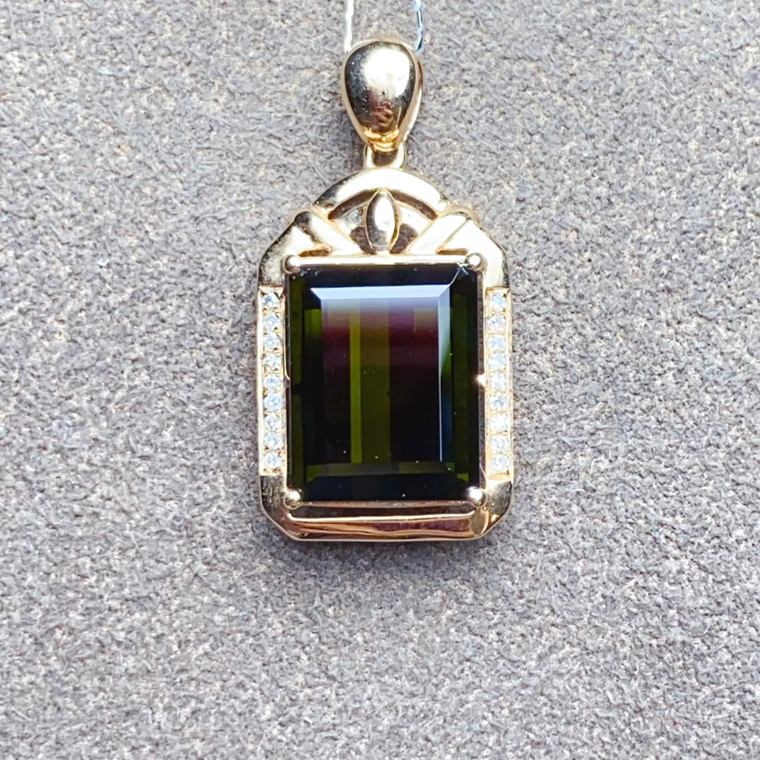 Natural Tourmaline Pendant - Exquisite Jewelry Craftsmanship