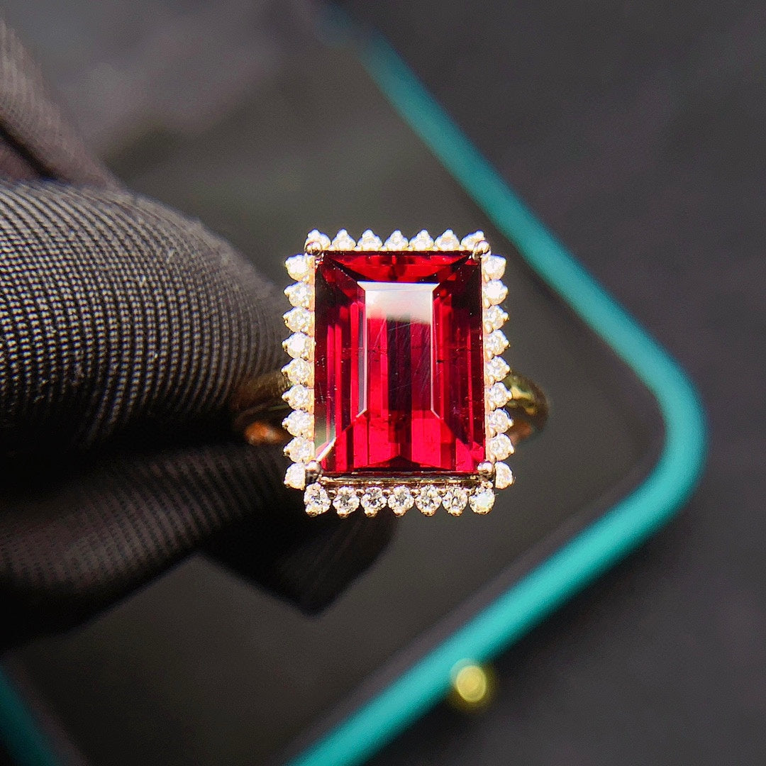 Exquisite Natural Tourmaline Ring - High-End Jewelry