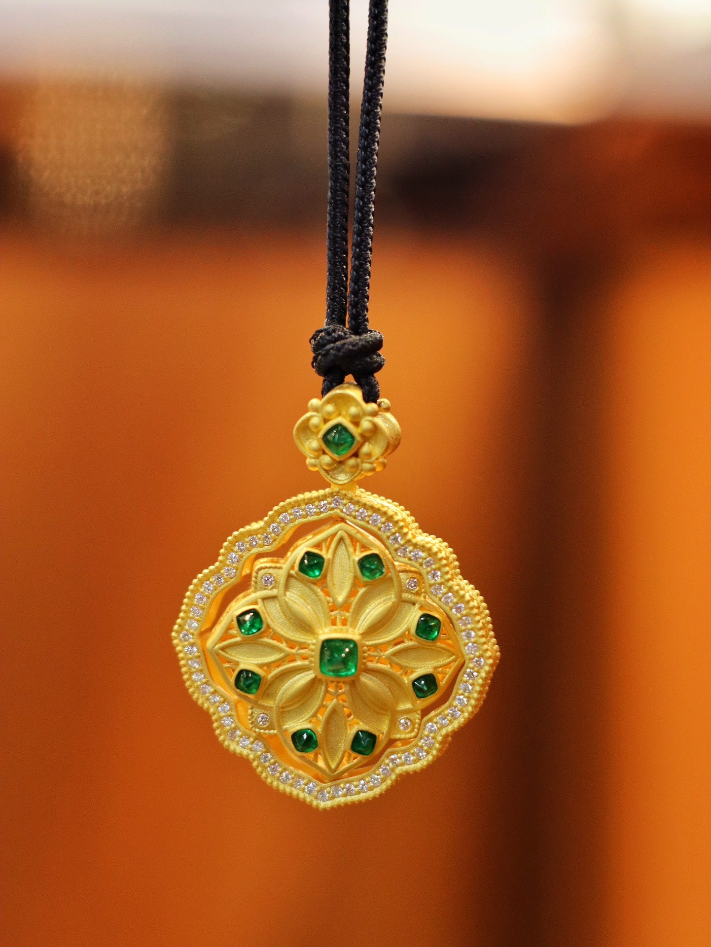 24k Gold Emerald Pendant Jewelry - Premium Panjshir Emerald