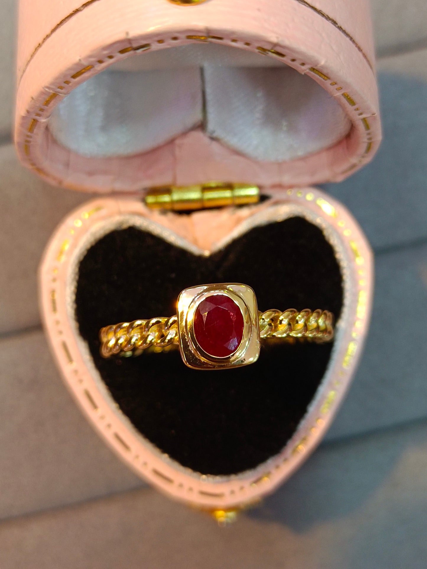 Cincin Ruby Perak S925 Sterling yang Elegan - Barang Kemas Ketukangan Halus