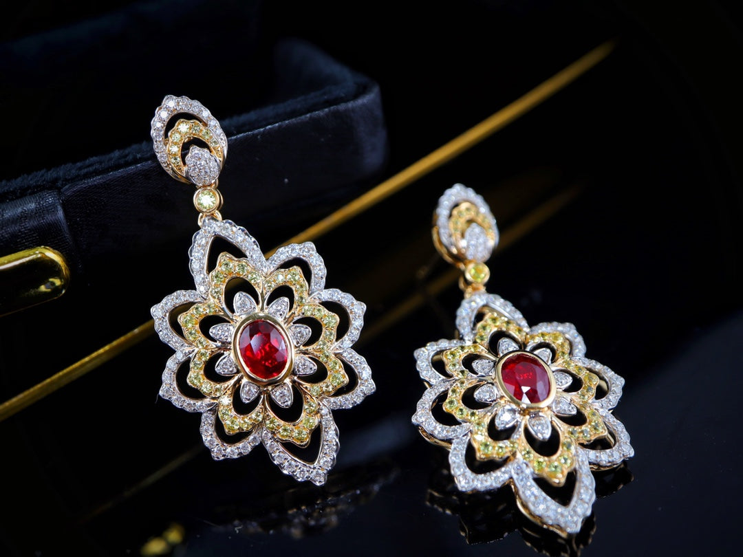 French Elegance Buccllatie-Style Earrings - Fine Jewelry Gemstone Piece