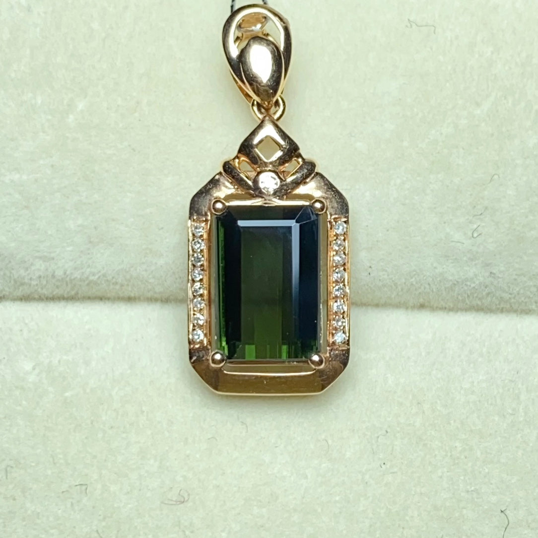 Natural Tourmaline Pendant - Exquisite Jewelry Craftsmanship