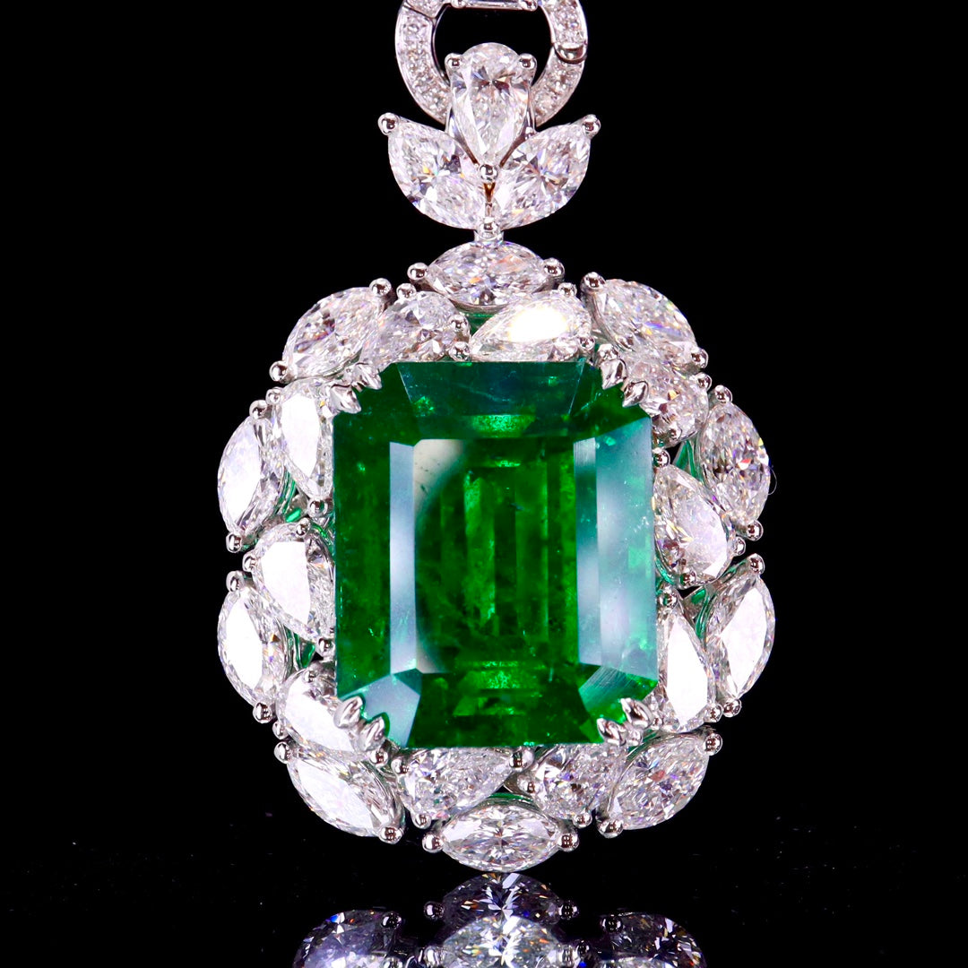 Jewelry Marvel: Collector's Grade Large Carat Vivid Green Watsonian Emerald Pendant