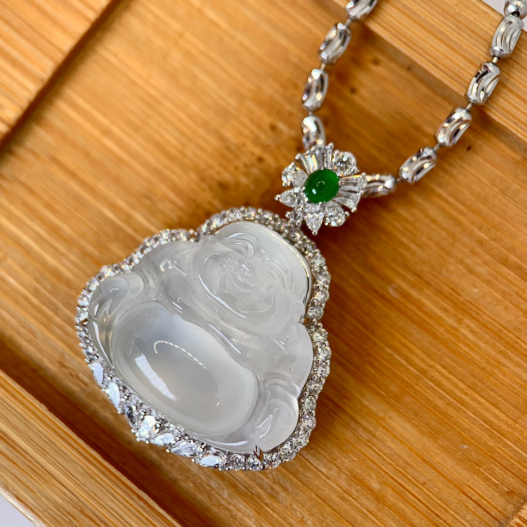 Ice Jade Buddha Pendant - Exquisite Jewelry Craftsmanship