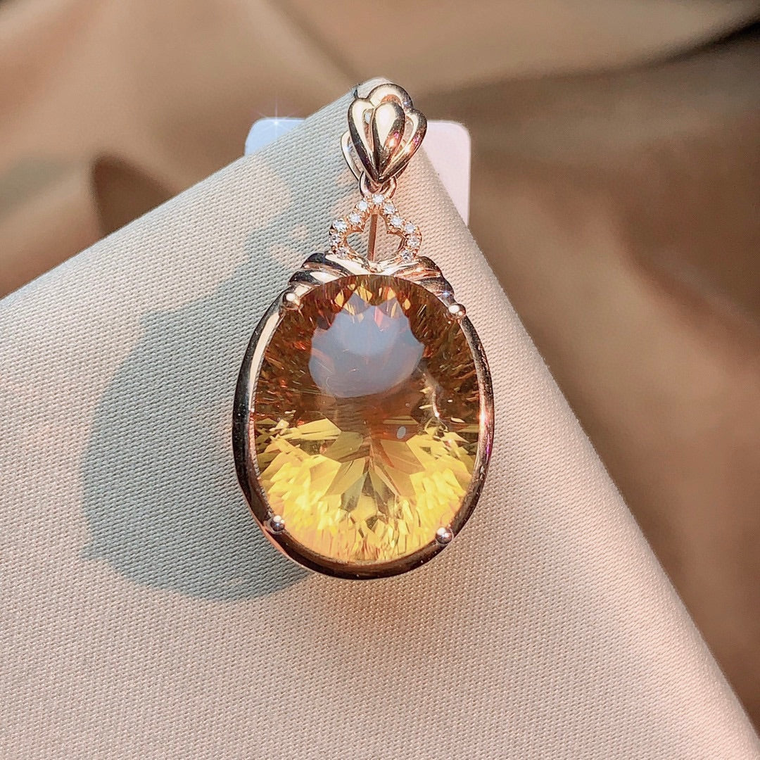 Exquisite Yellow Crystal Pendant Jewelry