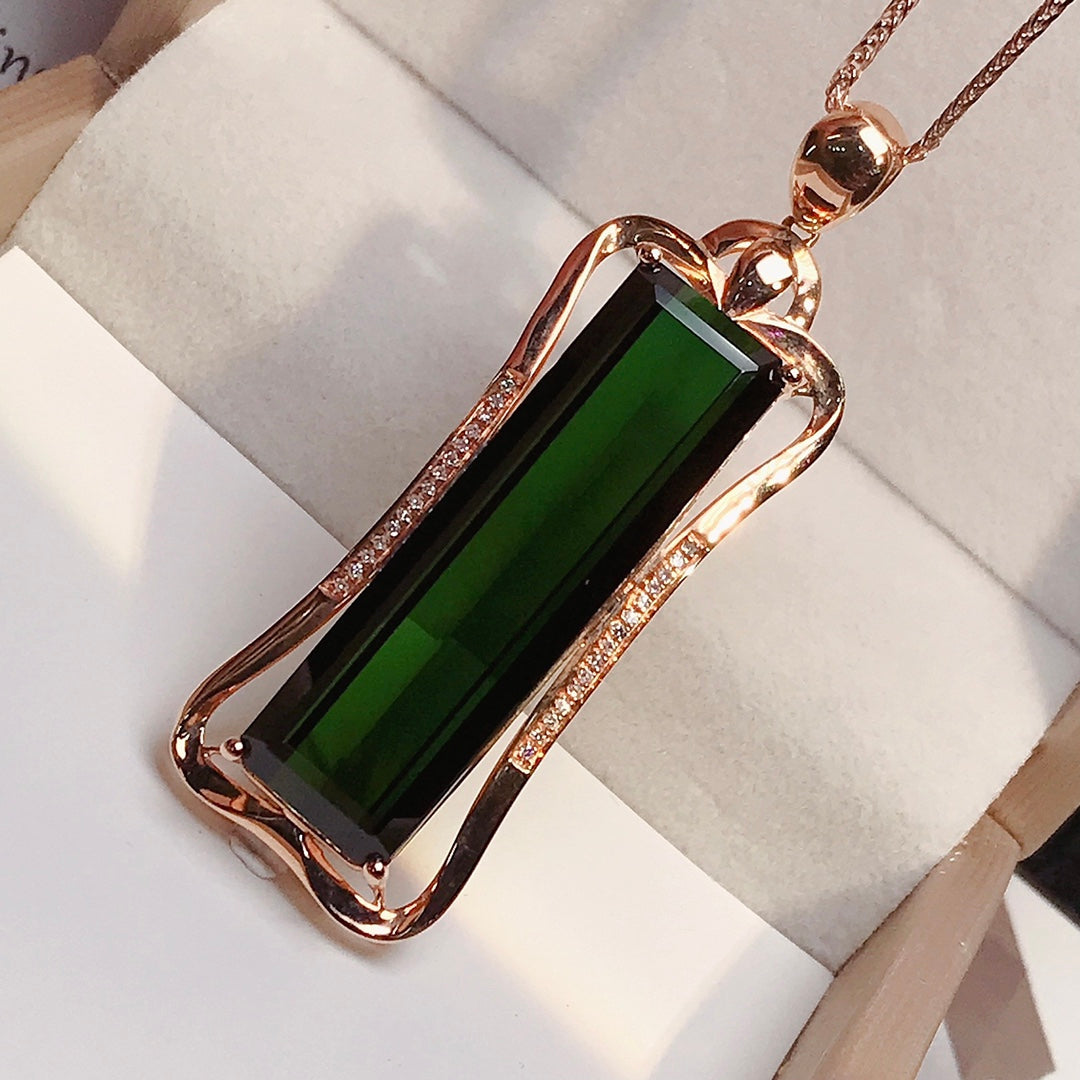 Exquisite Natural Tourmaline Pendant - A Must-Have Jewelry