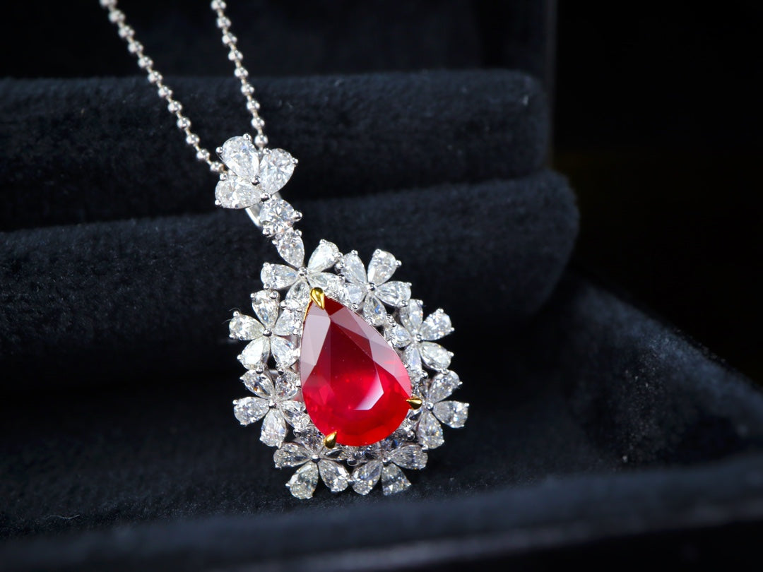 Unheated Pigeon's Blood Red Ruby Pendant - A Jewelry Gem