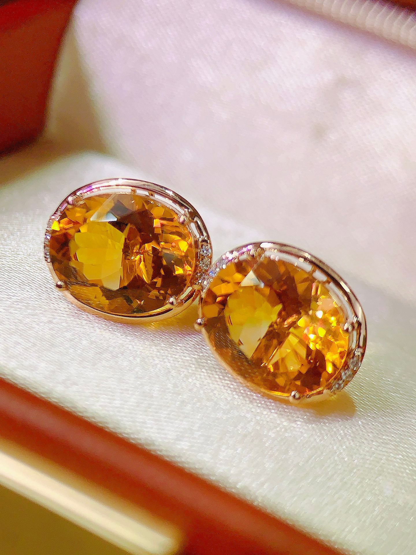 New Arrival: Sunstone of Prosperity - Yellow Citrine Earrings in 18k Gold with Diamonds