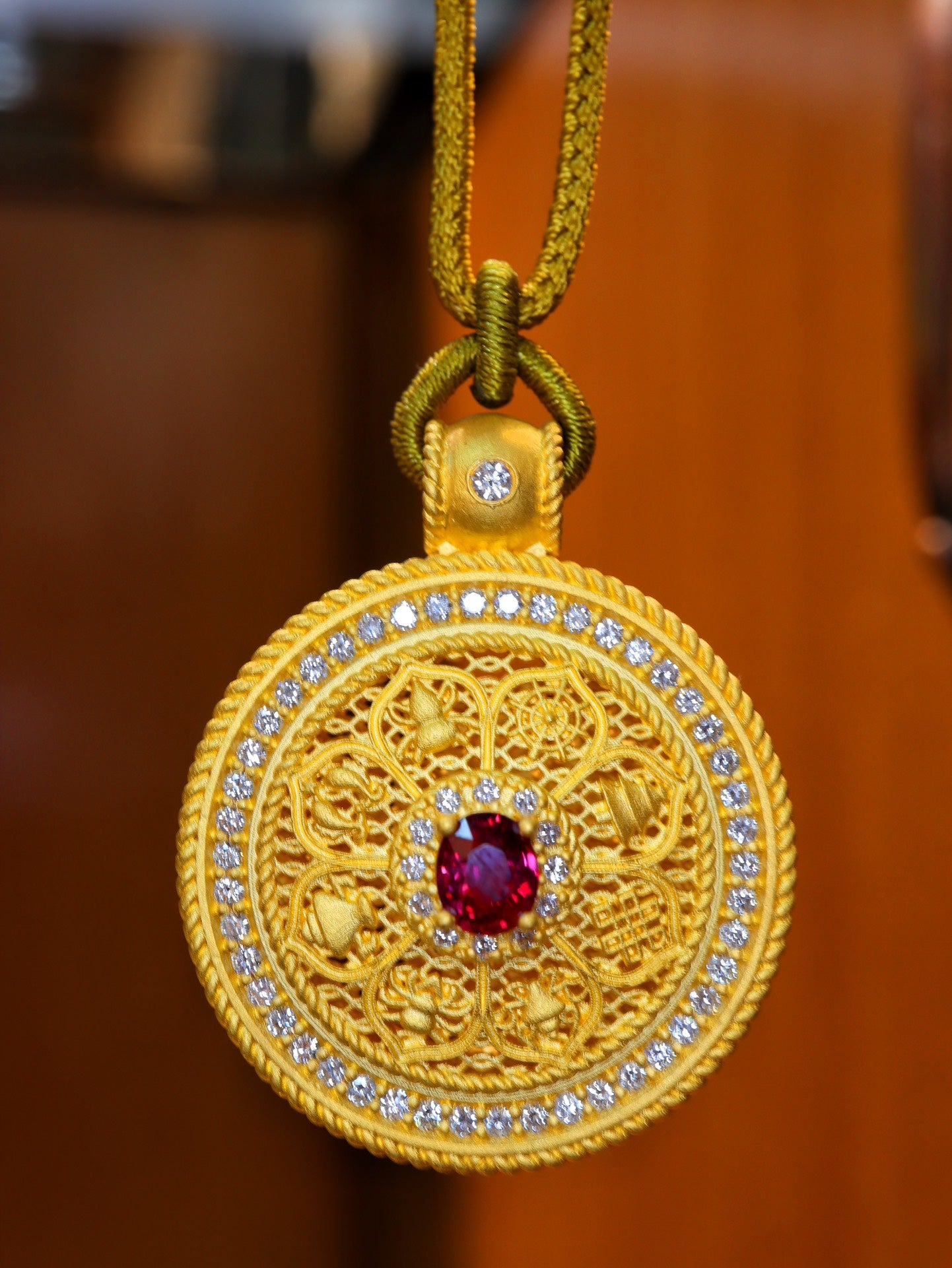 24k Gold Ruby Pendant Jewelry - Premium Natural Pigeon Blood Red