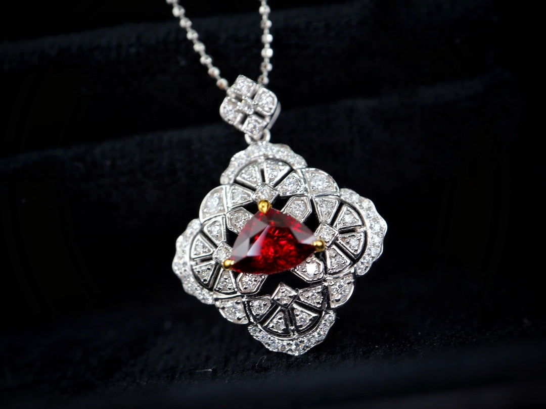 Pigeon's Blood Ruby Pendant - Unheated, Vivid Red Jewelry Gemstone